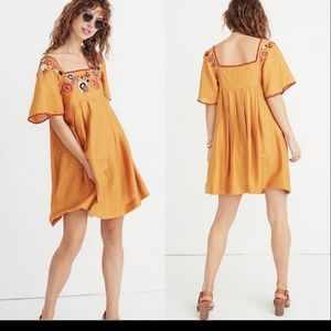 Madewell Embriodered Square-neck mini dress  dress